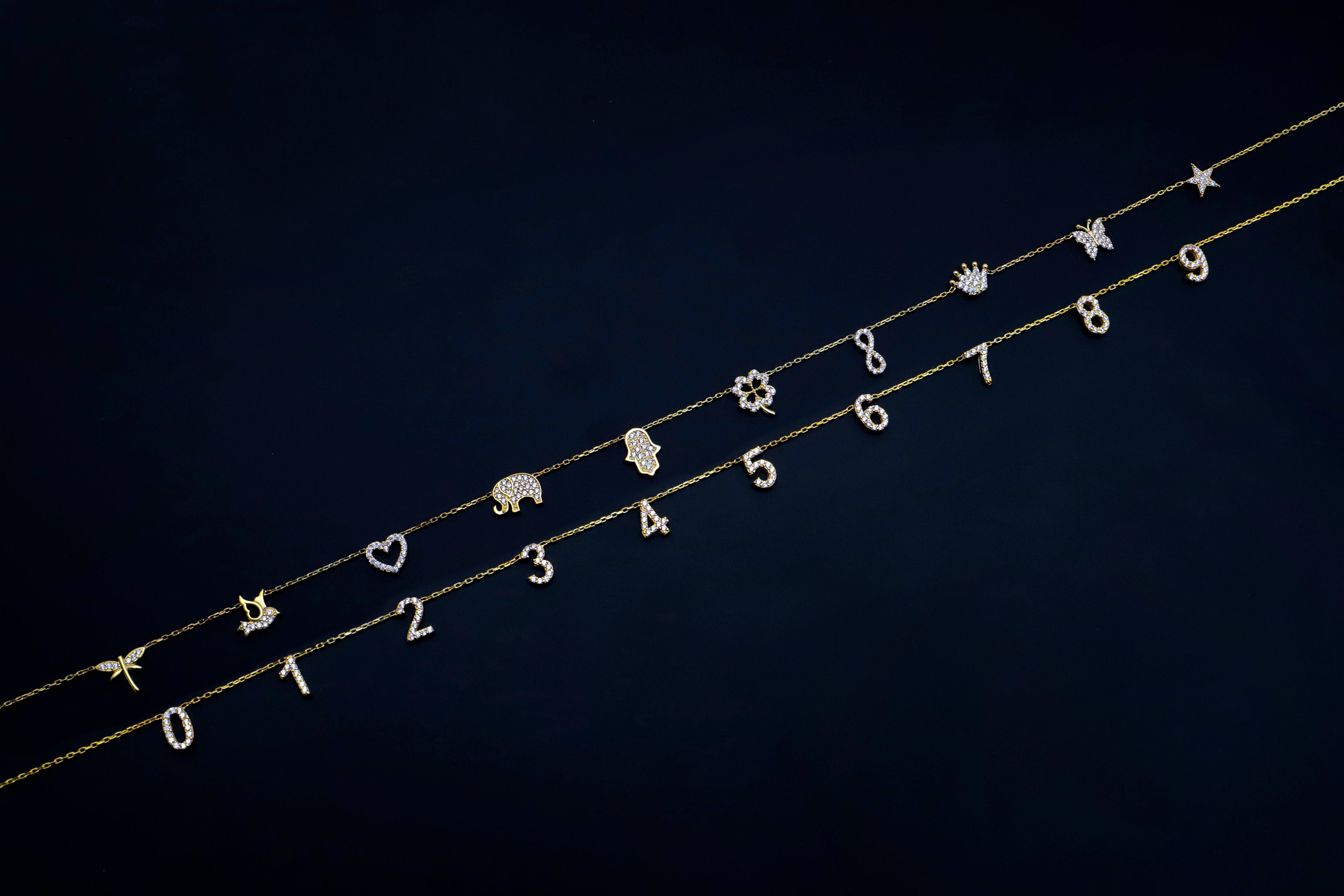 Elysian Love Knot Chain - Sparkling CZ Diamond Initial Charm