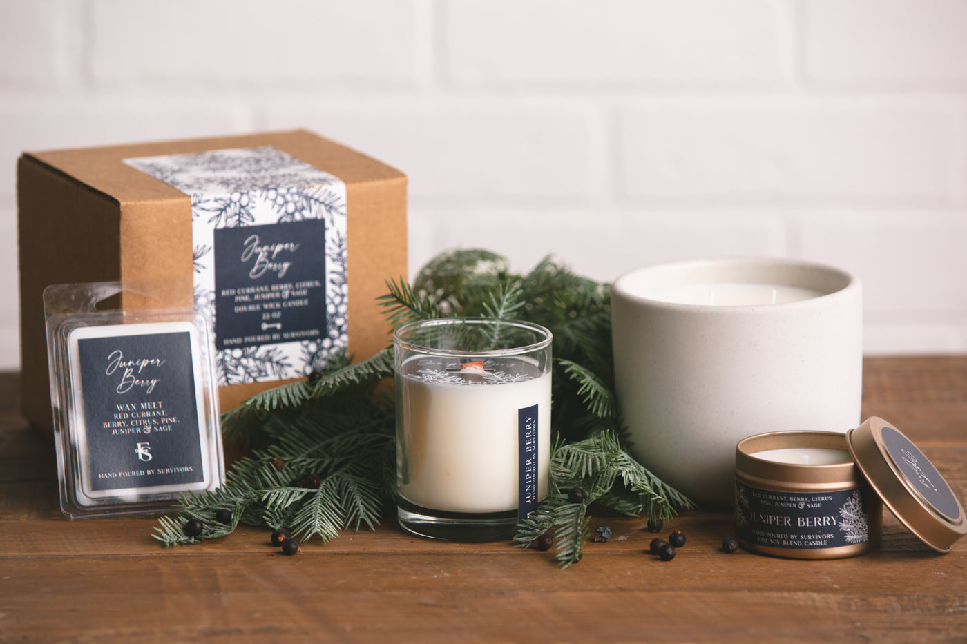 Juniper Berry Cement Candle