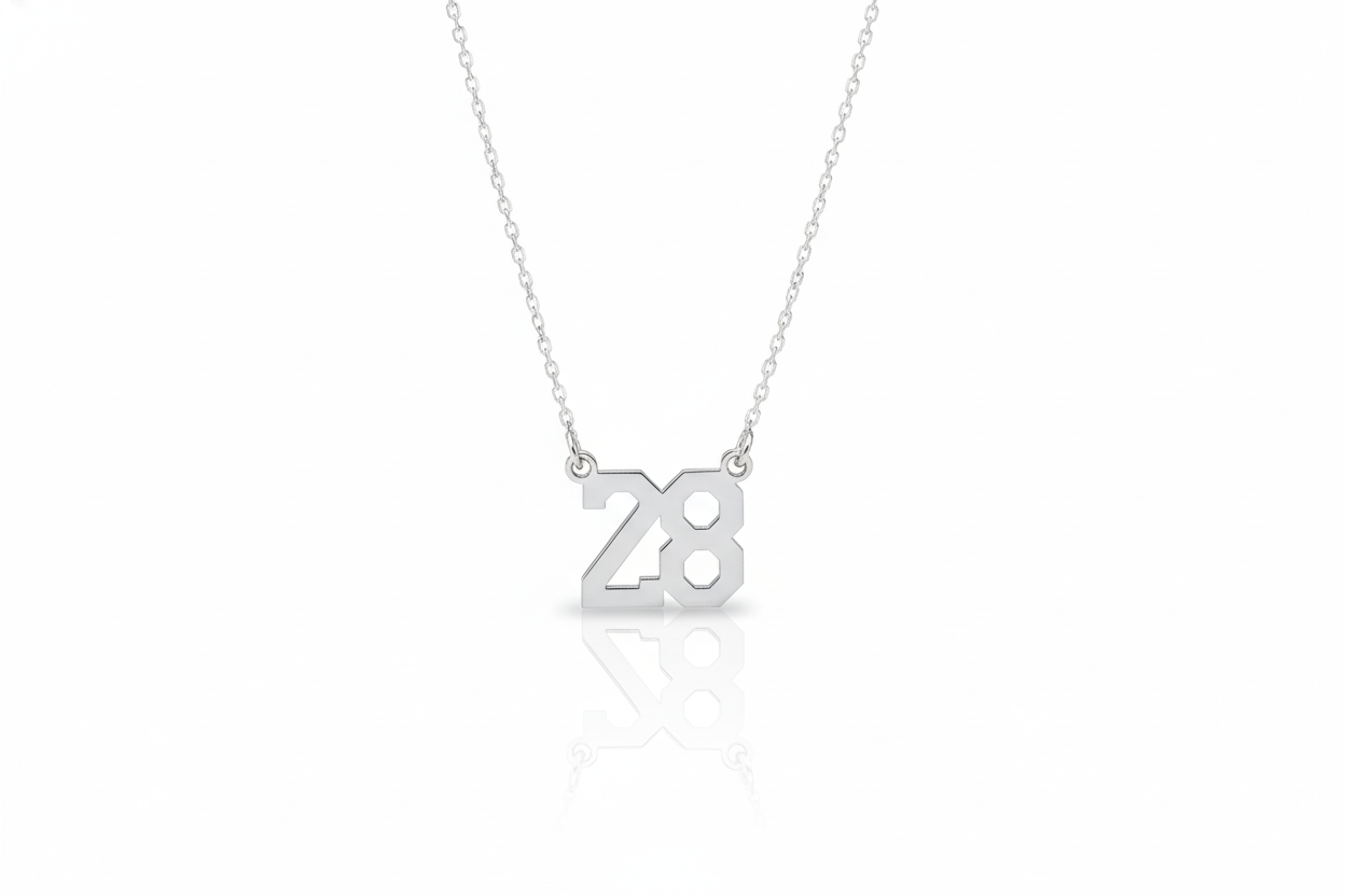 Personalized Number Necklace by SilverGoldandRose