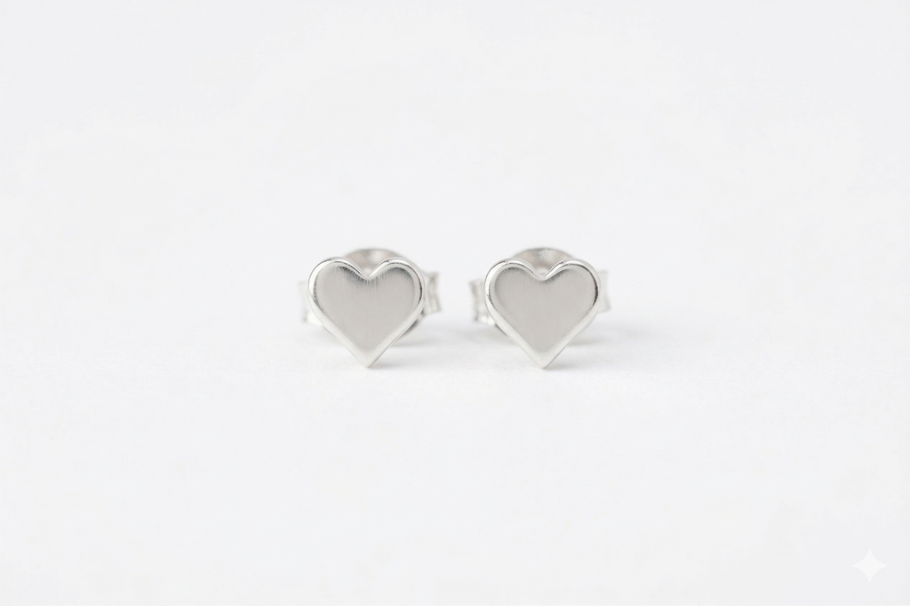 Heartfelt Gold-Filled Heart Stud Earrings in 925 Sterling Silver