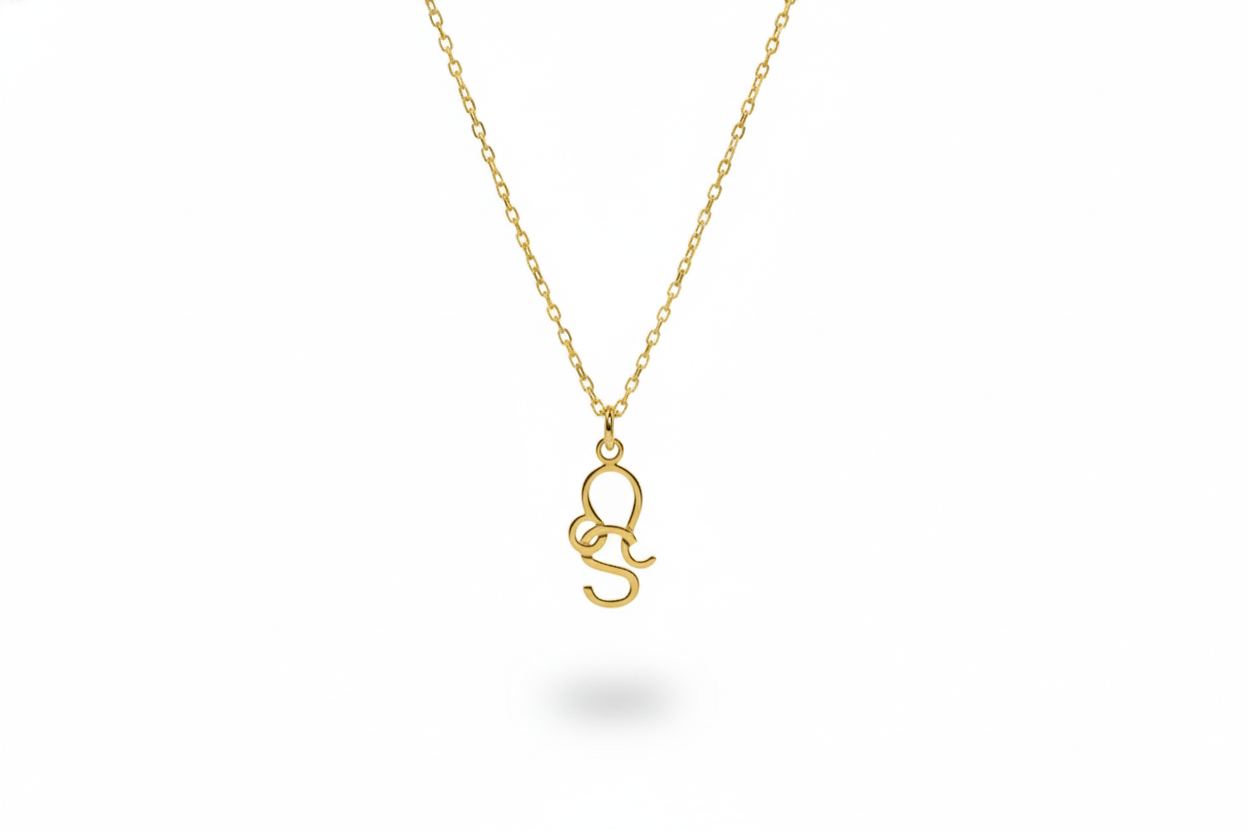 Zodiac Sign and Initial Necklace by SilverGoldandRose