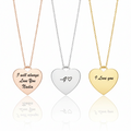 Personalized  Heartfelt Handwriting Engraved Pendant Necklace in 925 Sterling Silver