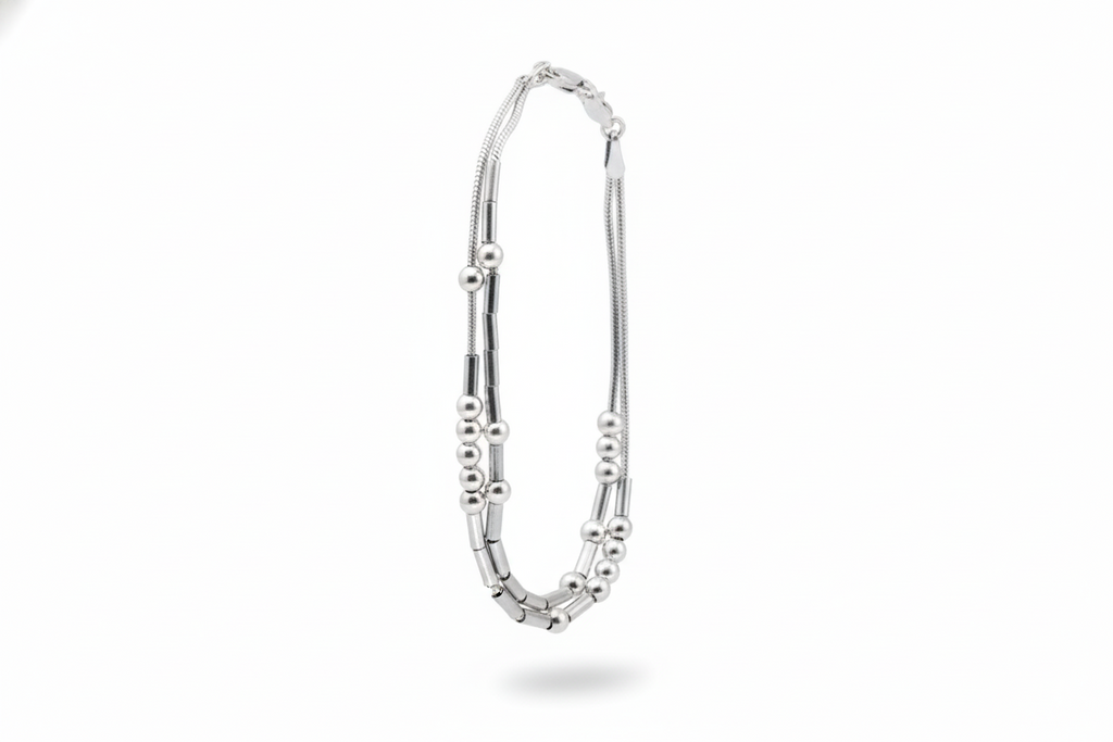 Personalized Morse Code Bracelet - Two Strands of Hidden Messages in 925 Sterling Silver
