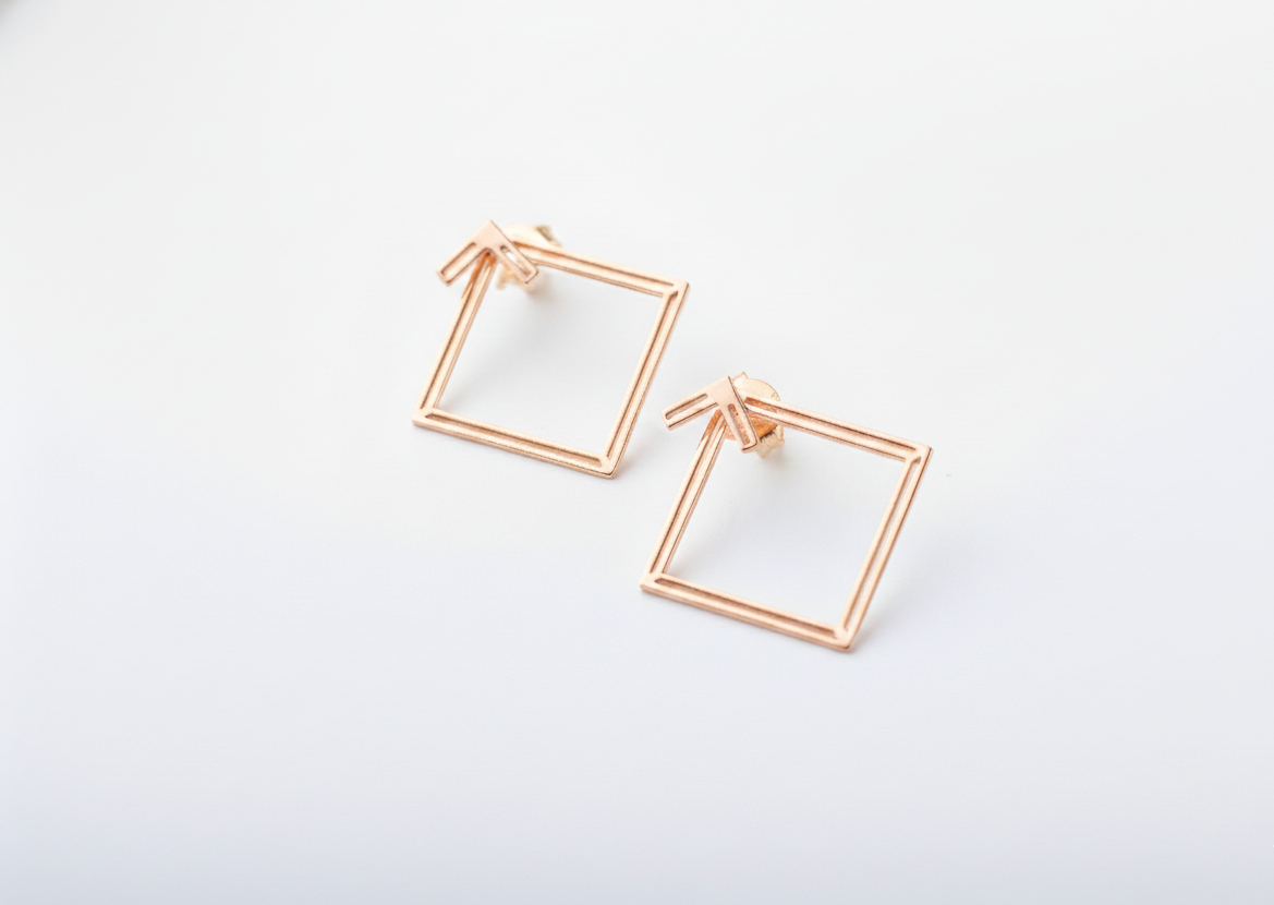 Square Ear Jacket Earrings