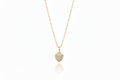 Heart Charm Necklace with Sparkling CZ Diamonds in 925 Sterling Silver