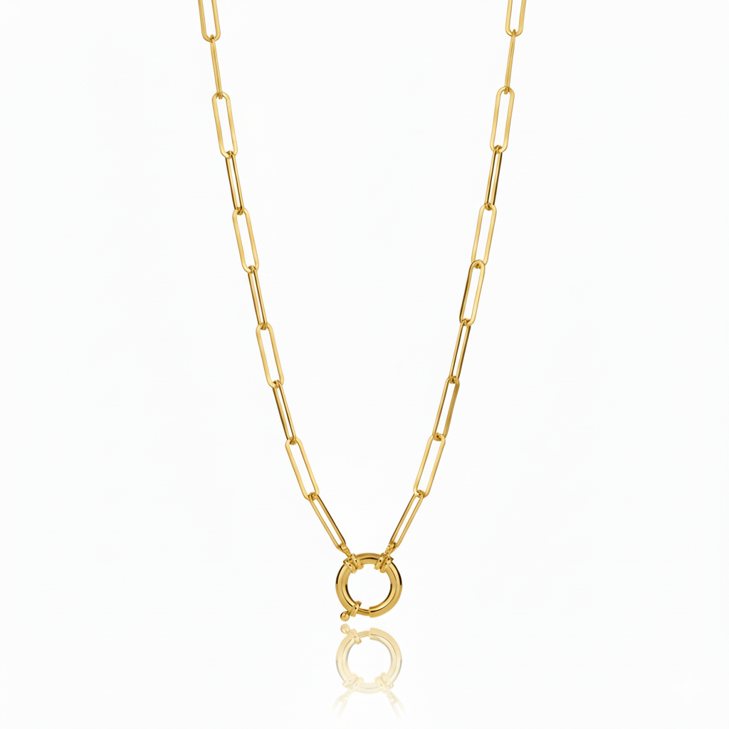 Sailor Lock Paperclip Chain Necklace