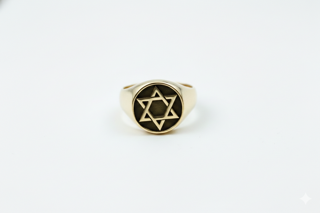 Magen David Engraved Signet Ring | Stunning Star of David Design