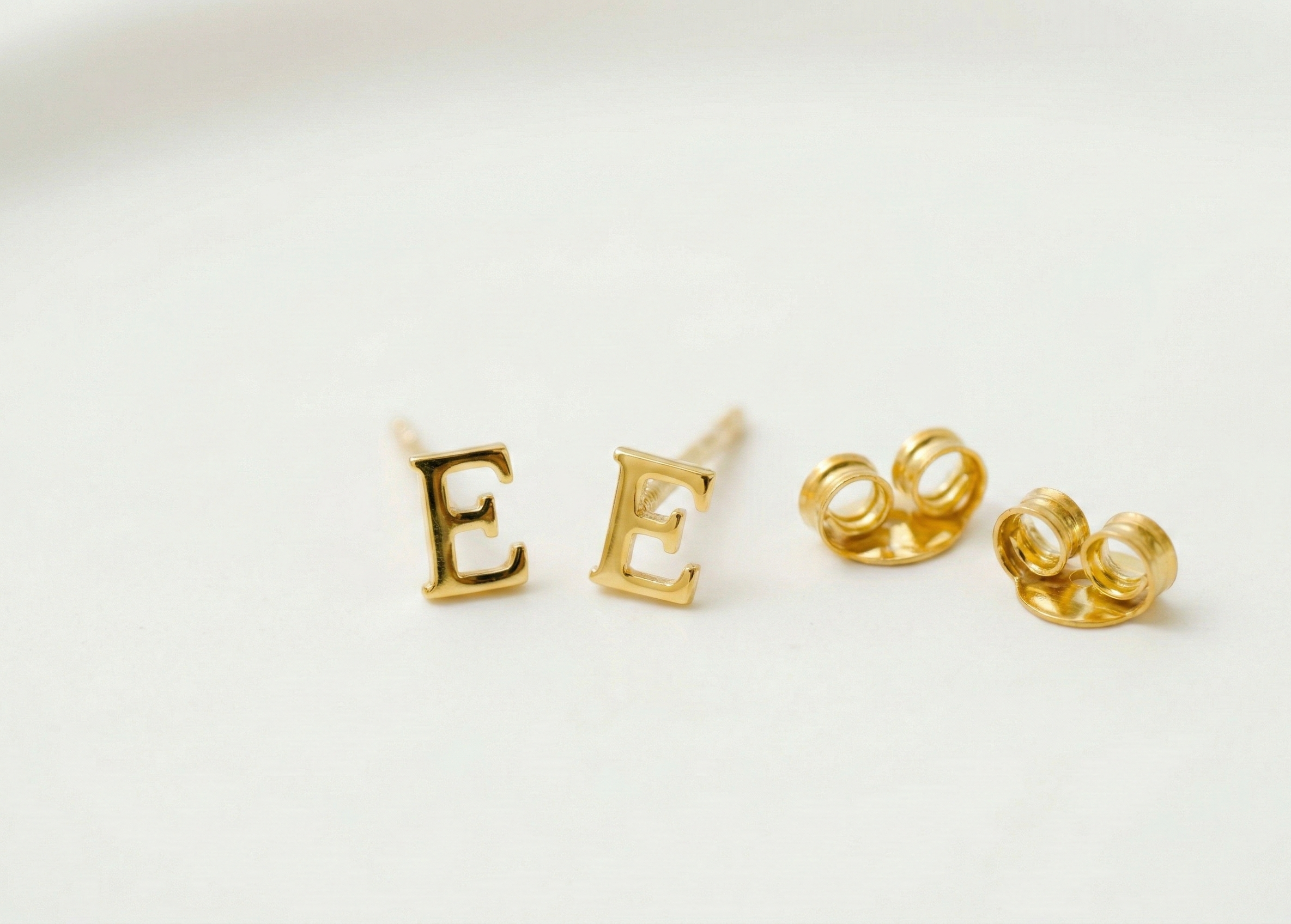 Personalized Silver and Gold Initial Stud Earrings