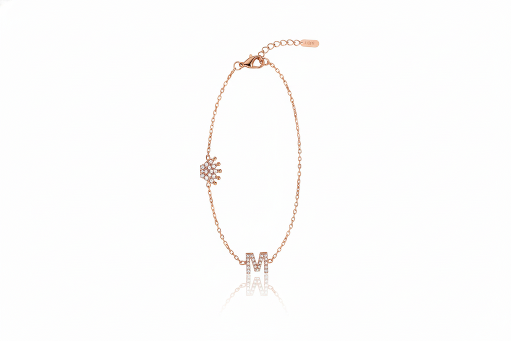 Crown Charm Custom Initial Bracelet