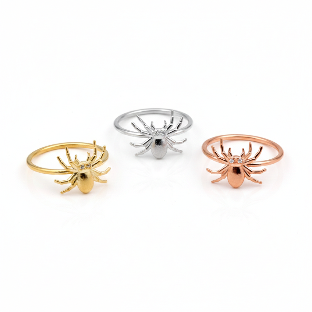 Mystic Aura Spider Ring in 925 Sterling Silver