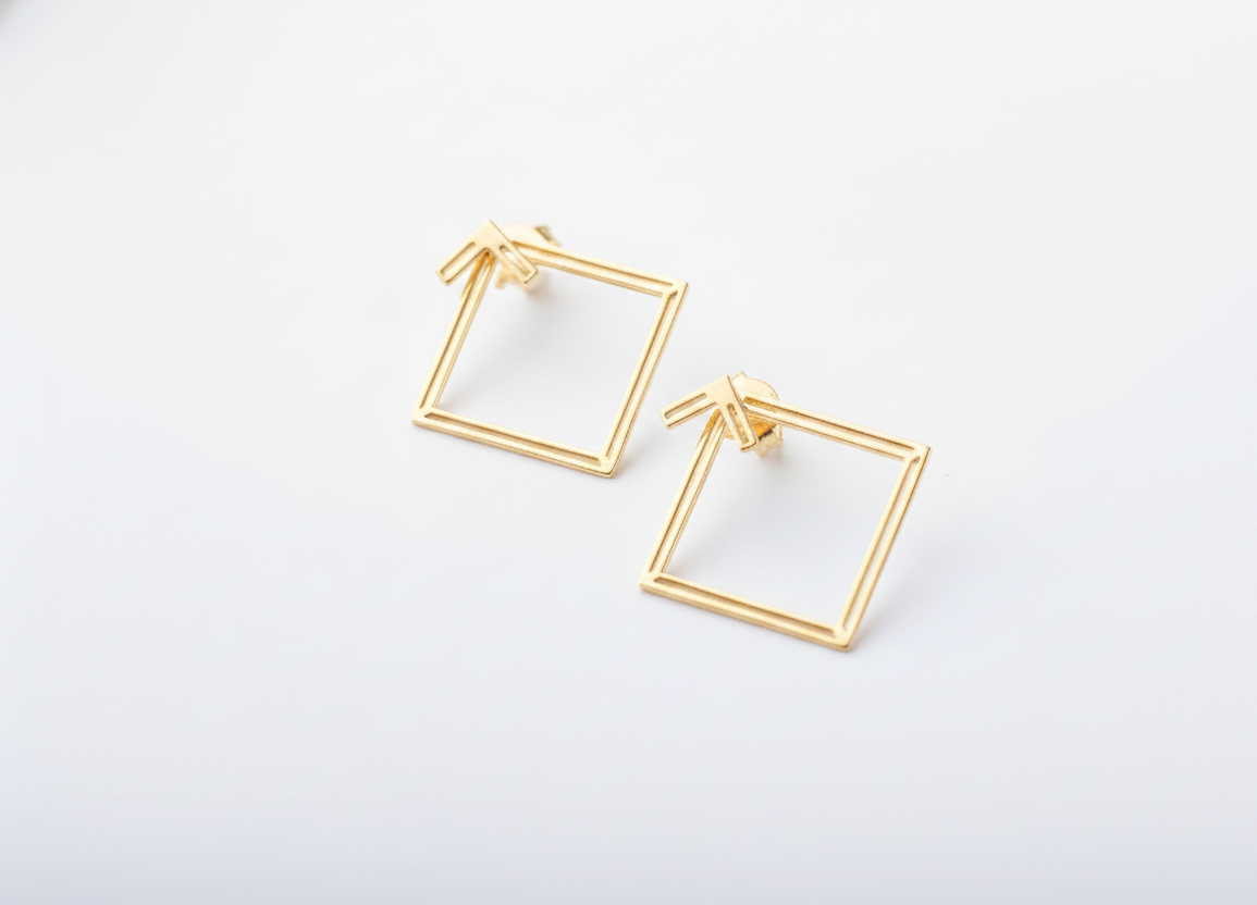 Square Ear Jacket Earrings