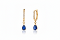 Sapphire & Diamond Hoop Earrings