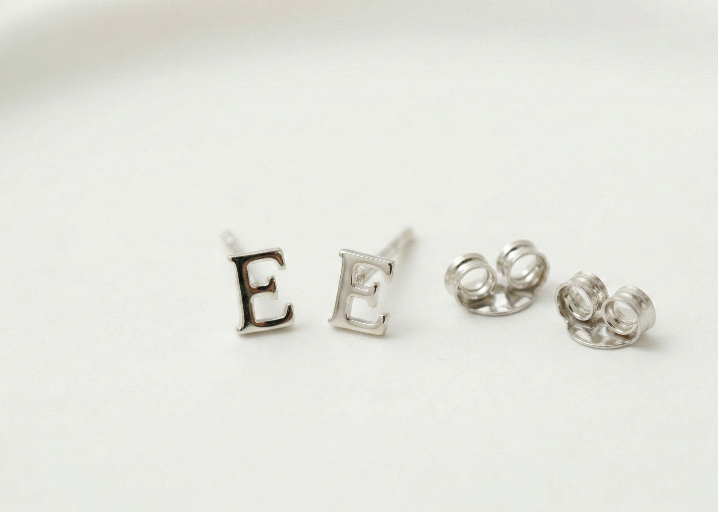 Personalized Silver and Gold Initial Stud Earrings
