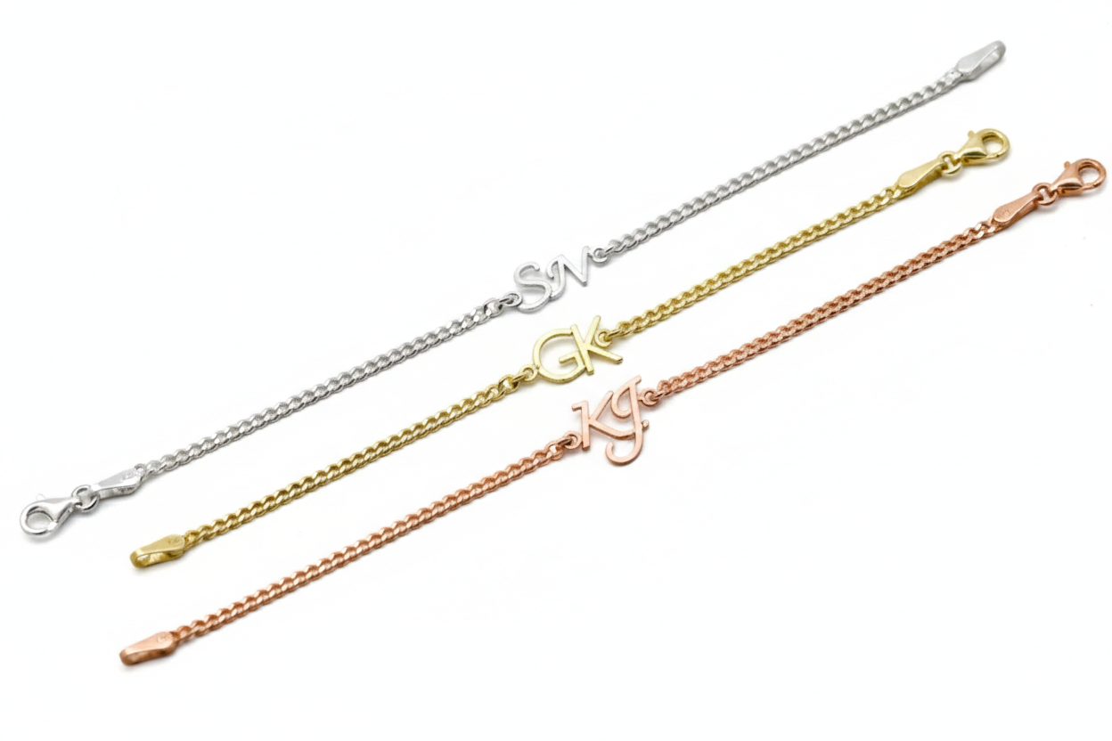 Interlocking Initials Bracelet by SilverGoldandRose