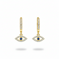 Evil Eye Huggie Hoops in 925 Sterling Silver