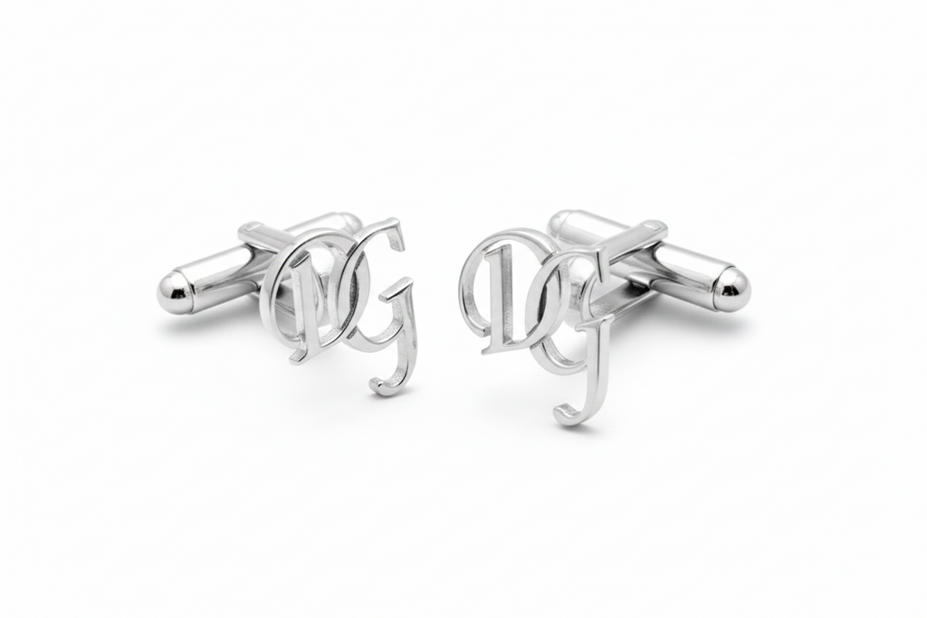 Personalized Unique Letters Cufflinks in 925 Sterling Silver