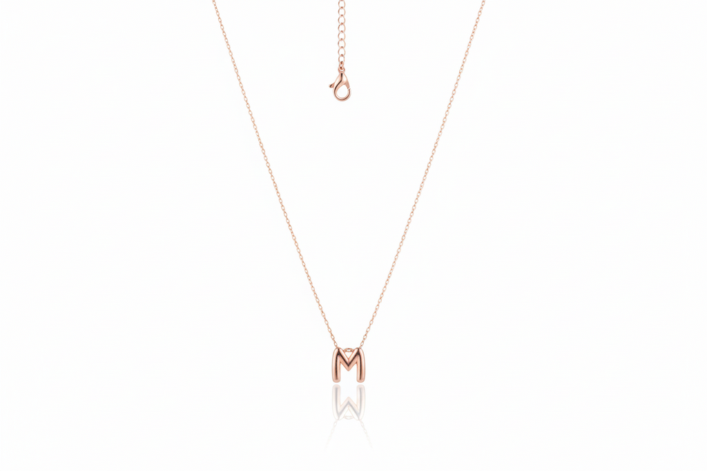 Custom Puff Letter Necklace - Unique 3D Balloon Pendant in 925 Sterling Silver