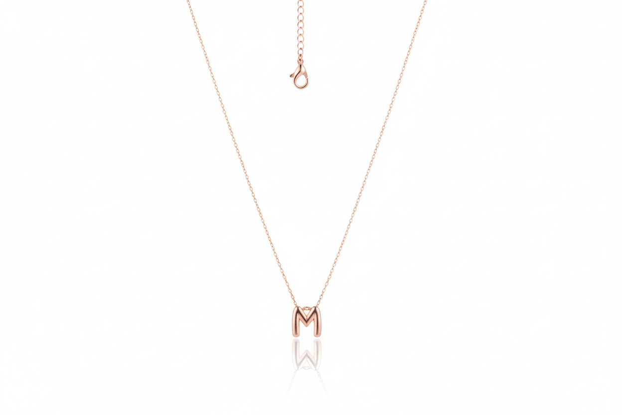 Custom Puff Letter Necklace - Unique 3D Balloon Pendant in 925 Sterling Silver