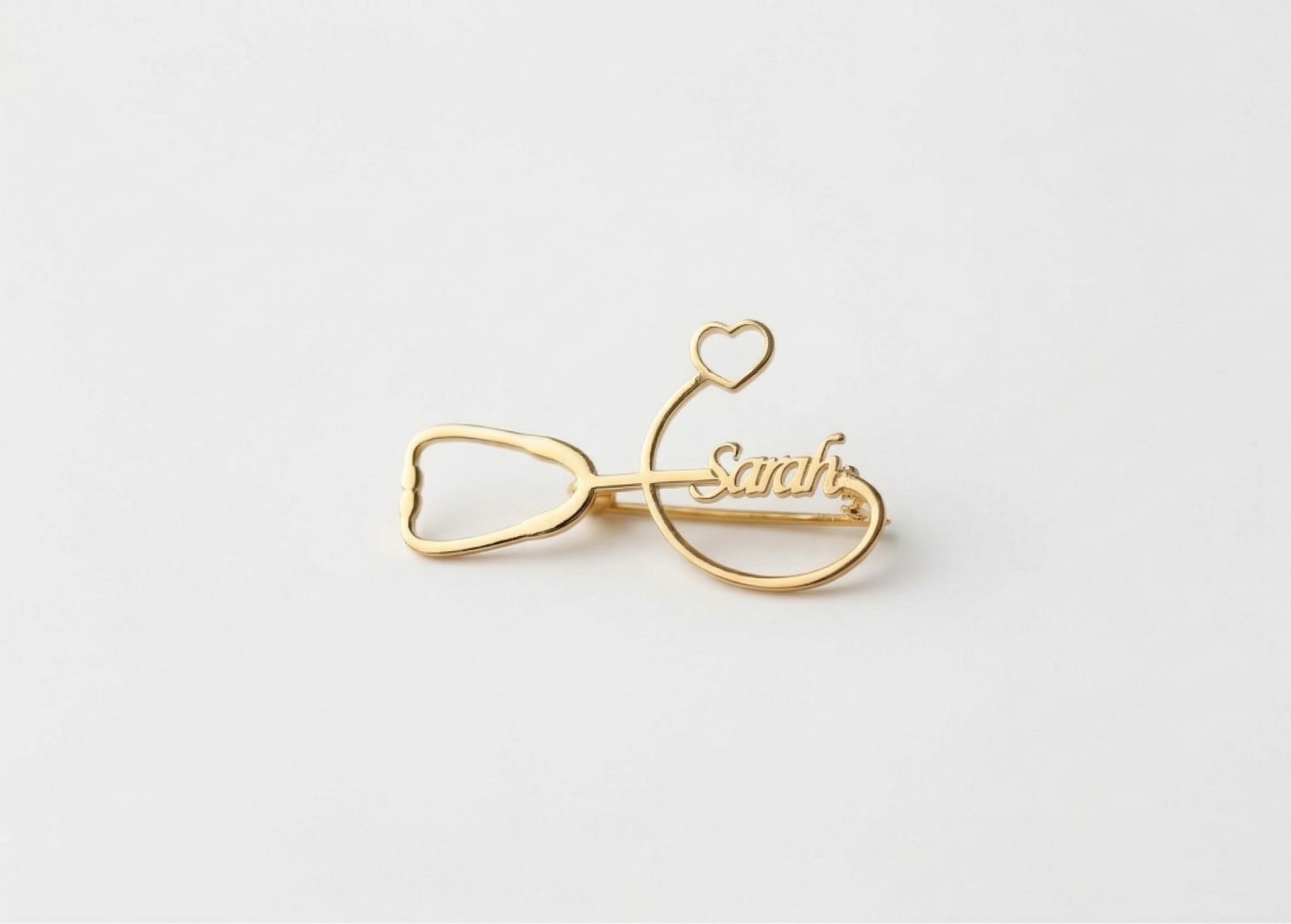 Personalized 925 Sterling Silver Stethoscope Brooch