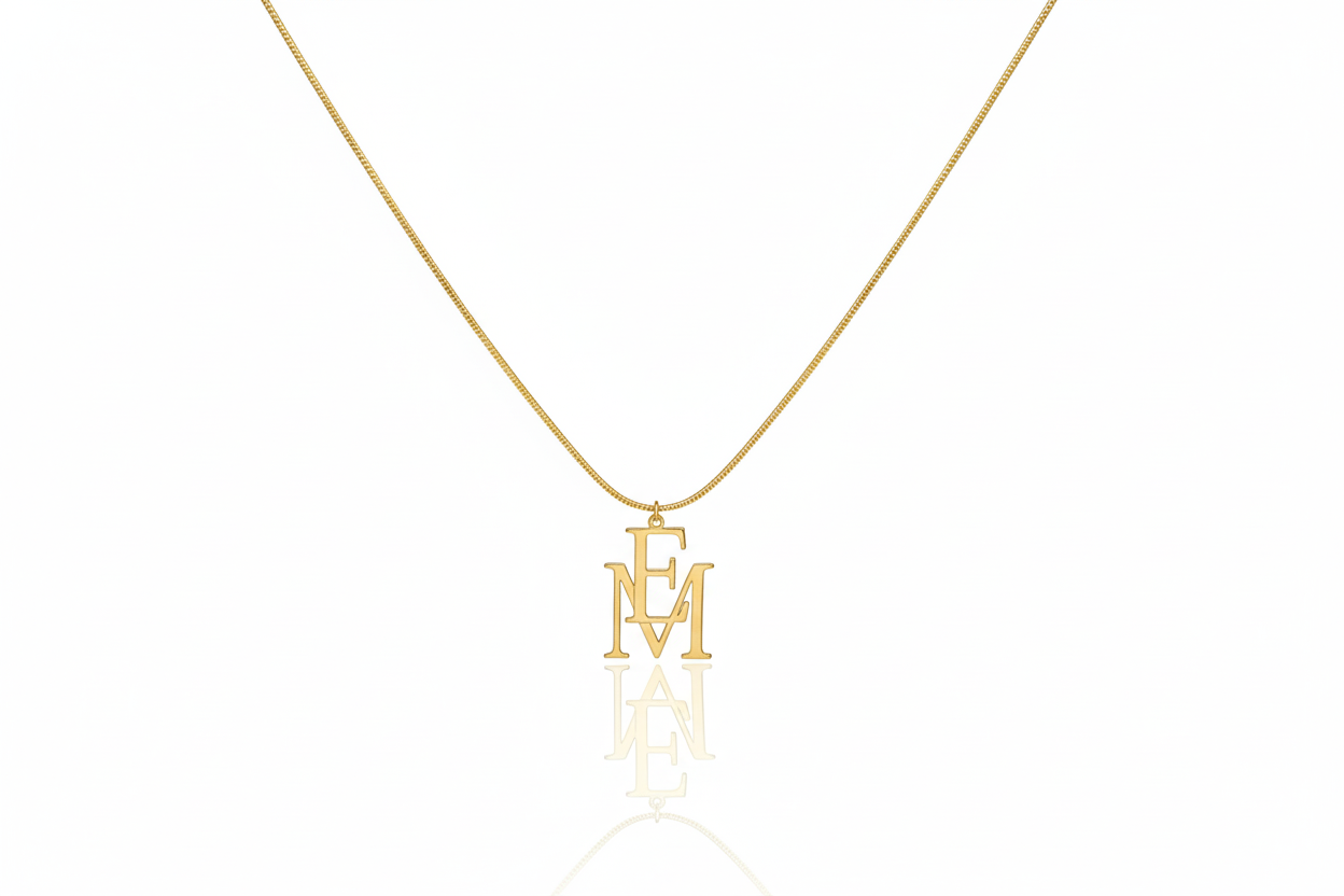 Personalized Interlocking Initials Necklace - Custom 14K Gold Double Letters