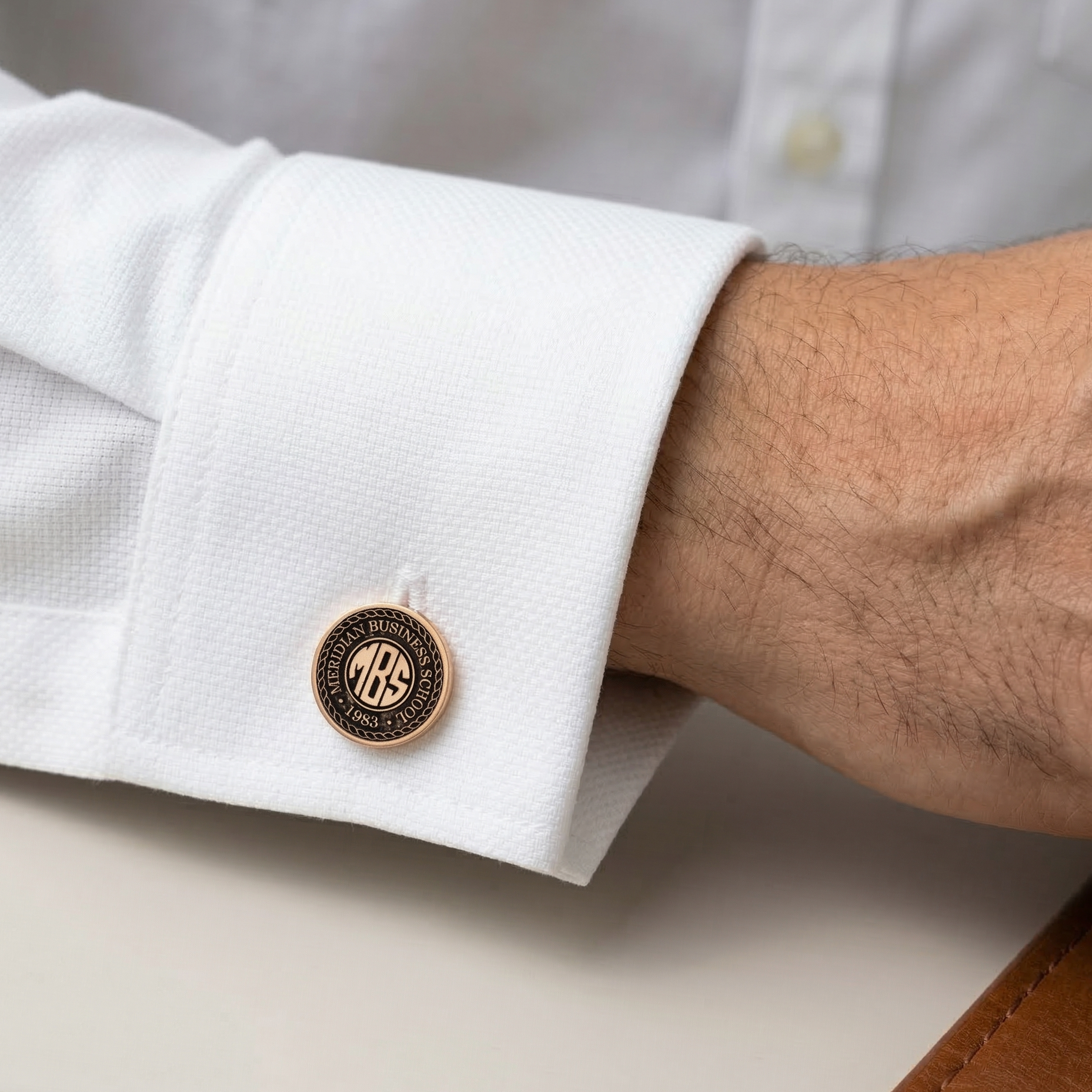 Personalized College Cufflinks in 925 Sterling Silver