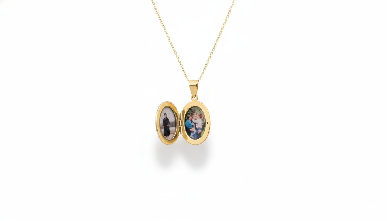 Personalized Silver Photo Locket Necklace