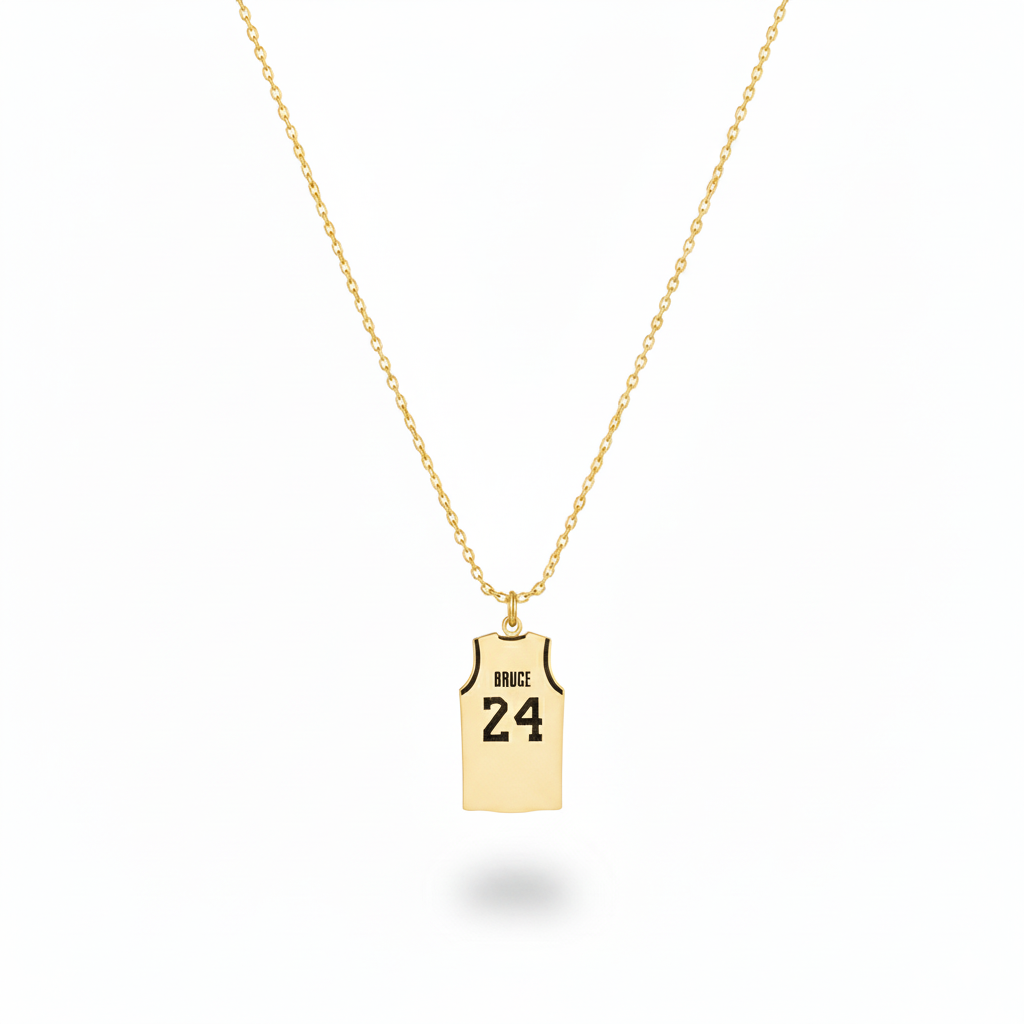 Hoop Dreams Personalized Sterling Silver Basketball Necklace - Custom Name & Number