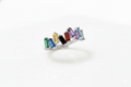 Dainty Baguette Ring with Multicolor Gemstones in 925 Sterling Silver