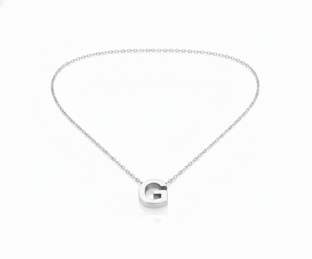 Personalized 14K Gold 3D Moveable Initial Necklace