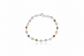 Rainbow Bliss Multi-Station Baguette Bracelet in 925 Sterling Silver