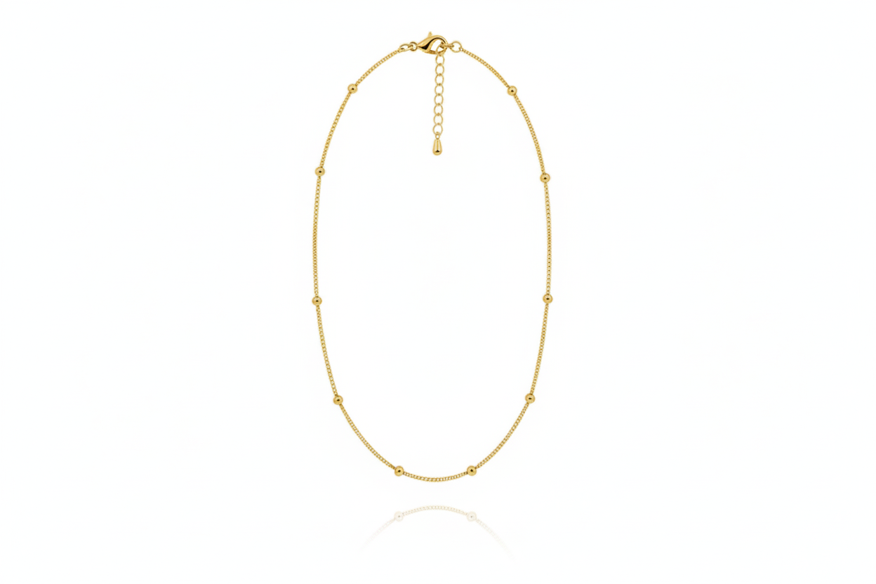 Beaded Satellite Choker Necklace