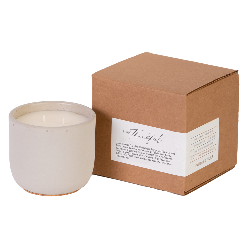 I AM Thankful 22 oz Concrete Candle