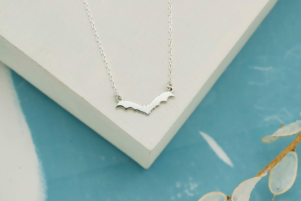 Batty Bling Halloween Tiny Bat Necklace - Spooky Charm for Fun Festivities