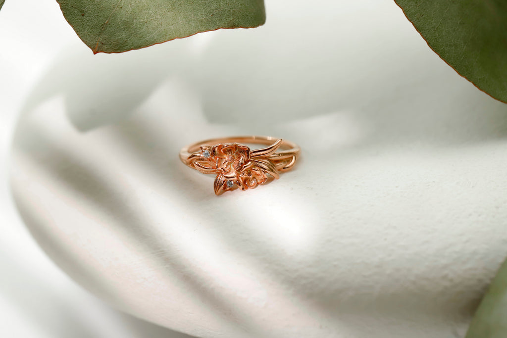 Eternal Bloom Birth Month Flower Ring with Sparkling CZ Diamond