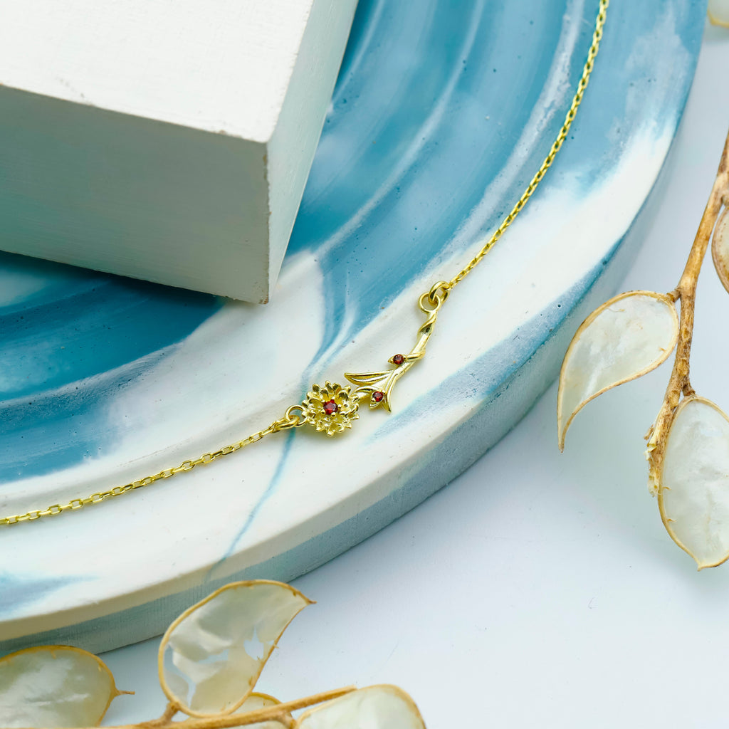 Dainty Birth Flower Necklace | Sterling Silver, Gold and Rose