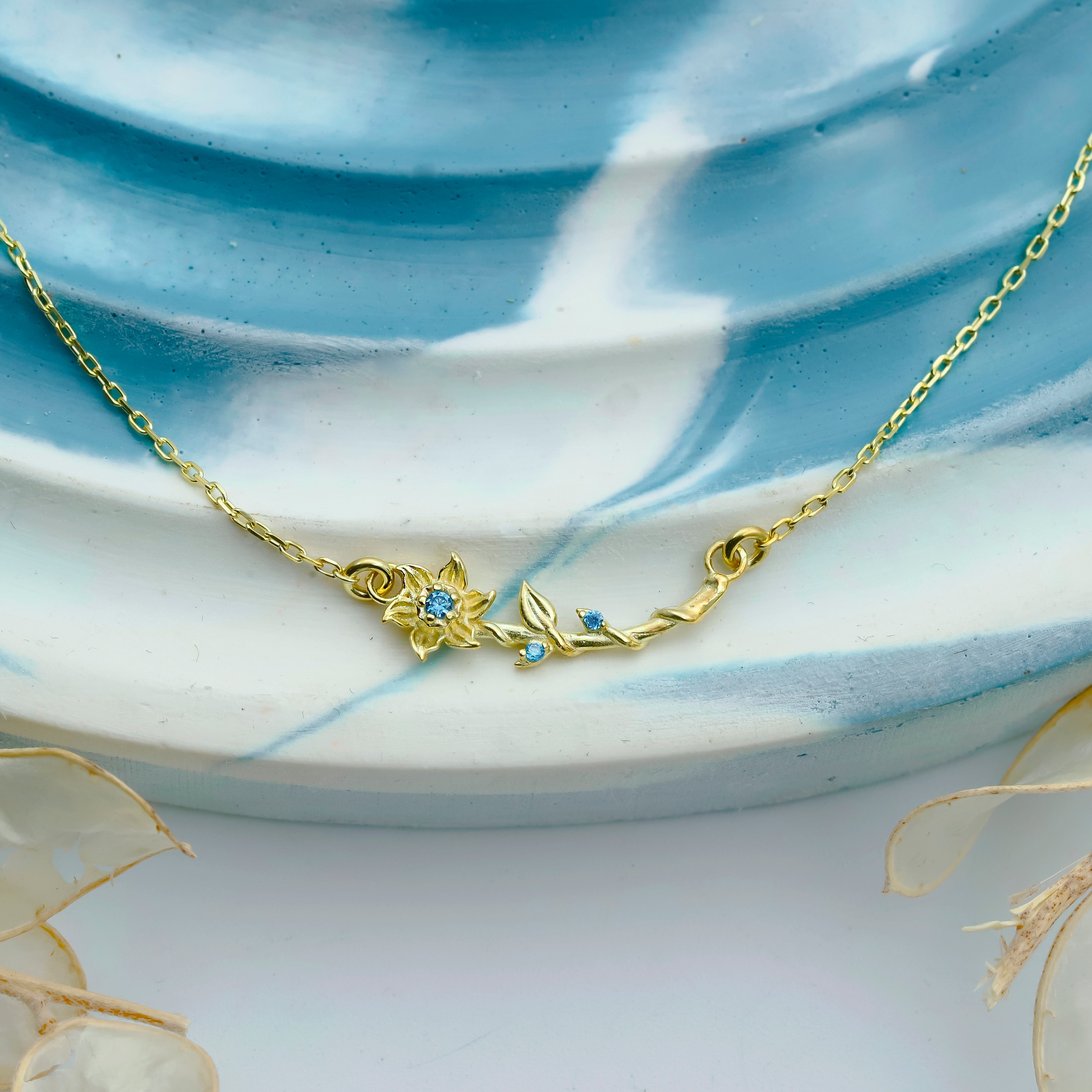 Dainty Birth Flower Necklace | Sterling Silver, Gold and Rose