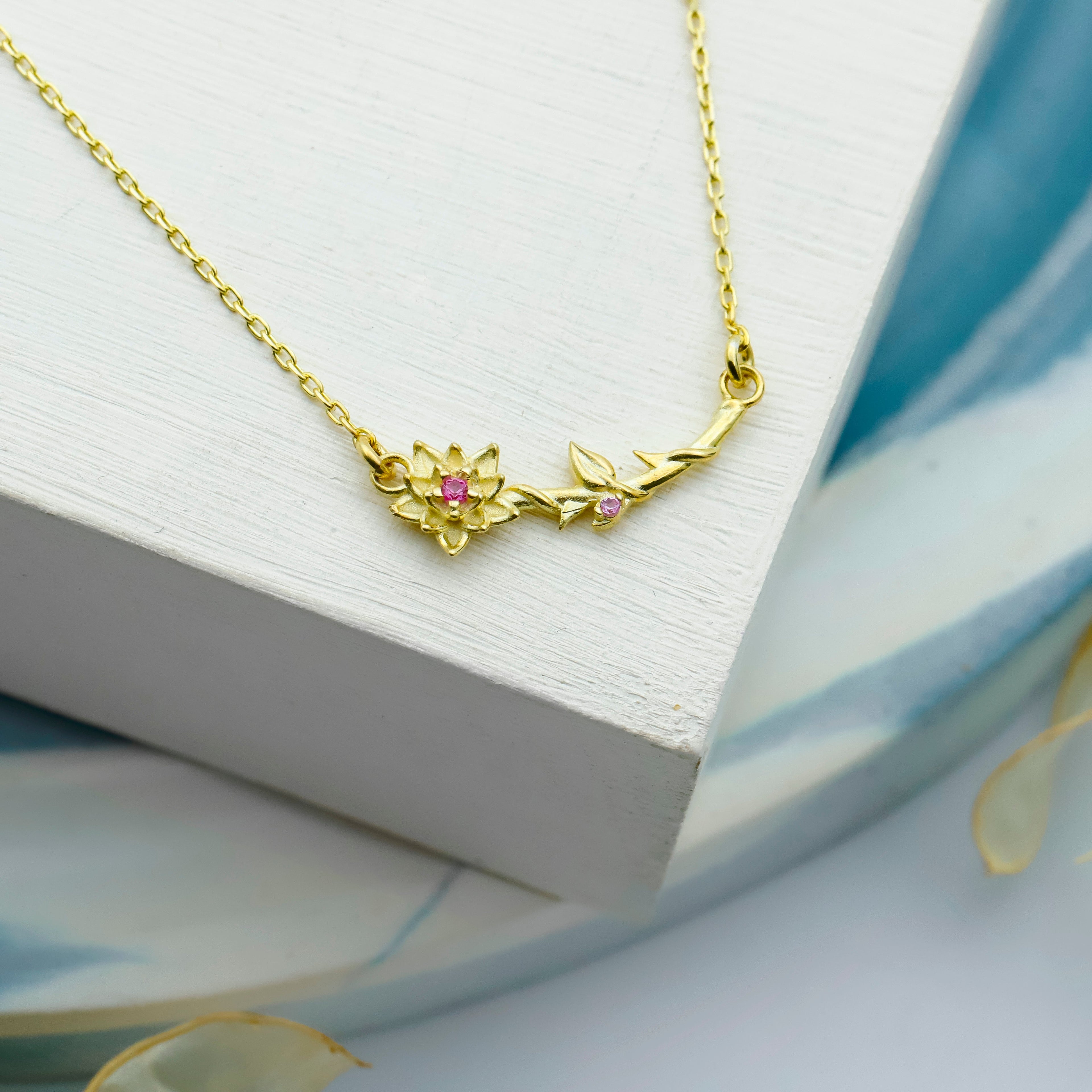 Dainty Birth Flower Necklace | Sterling Silver, Gold and Rose