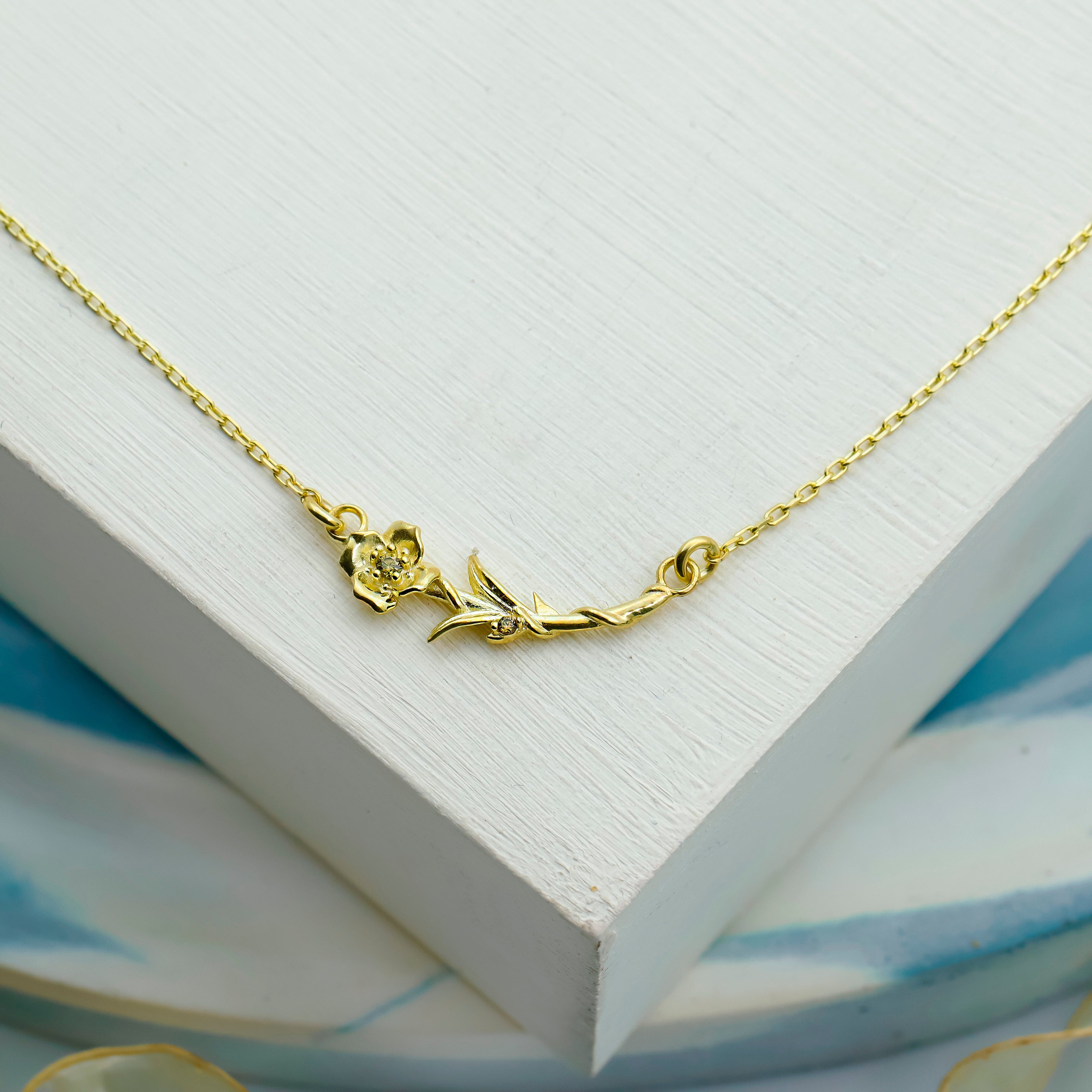 Dainty Birth Flower Necklace | Sterling Silver, Gold and Rose