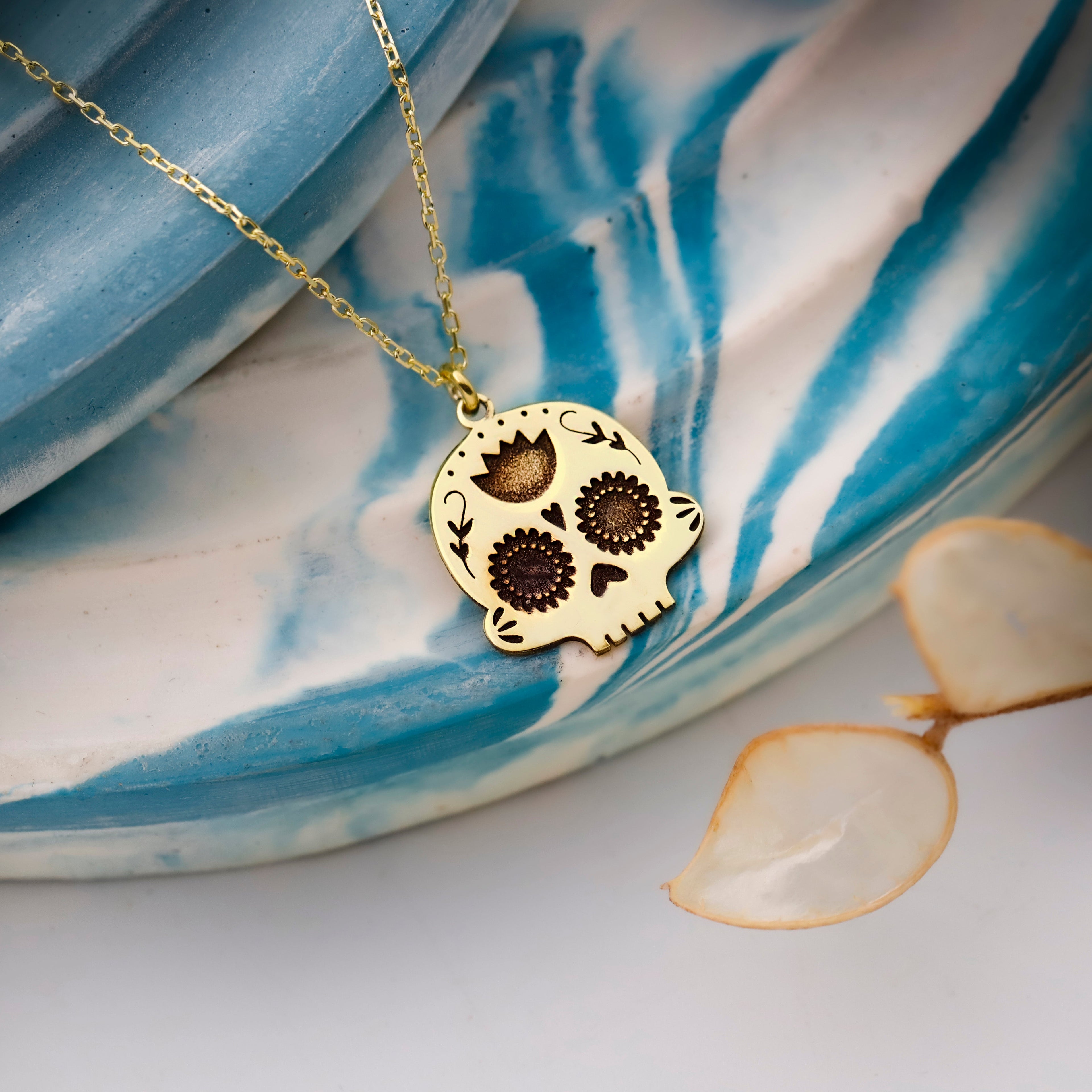 Dia De Los Muertos Celebration Sugar Skull Jewelry in 925 Sterling Silver