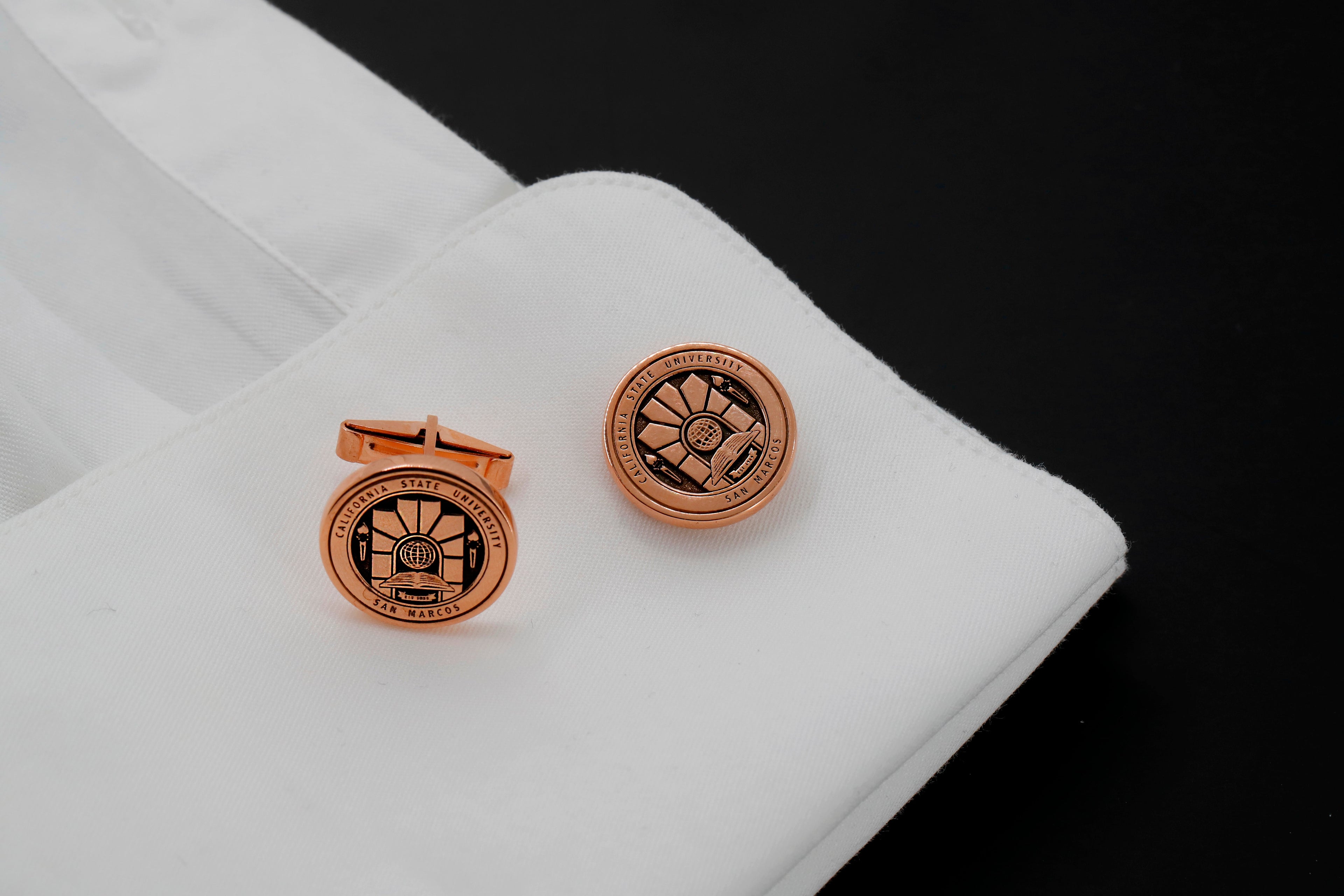 Personalized College Cufflinks in 925 Sterling Silver