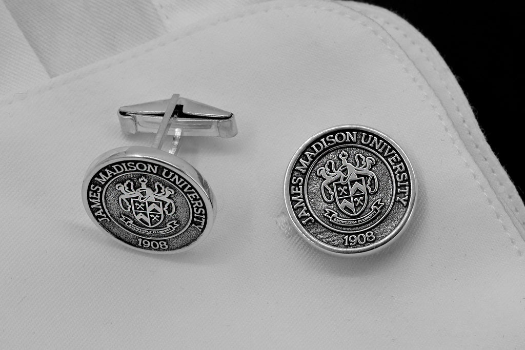 Personalized College Cufflinks in 925 Sterling Silver