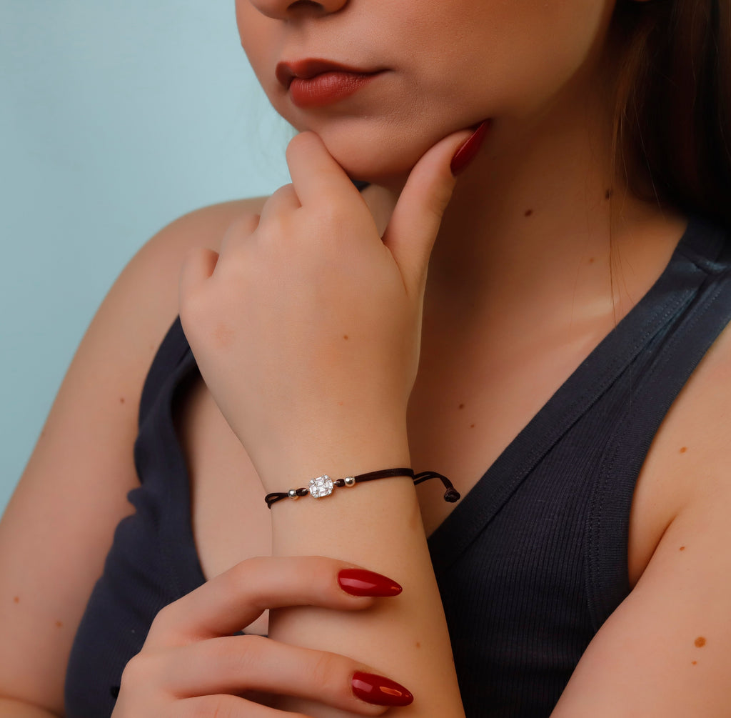 Dainty Elegant Silver Baguette Bracelet in 925 Sterling Silver