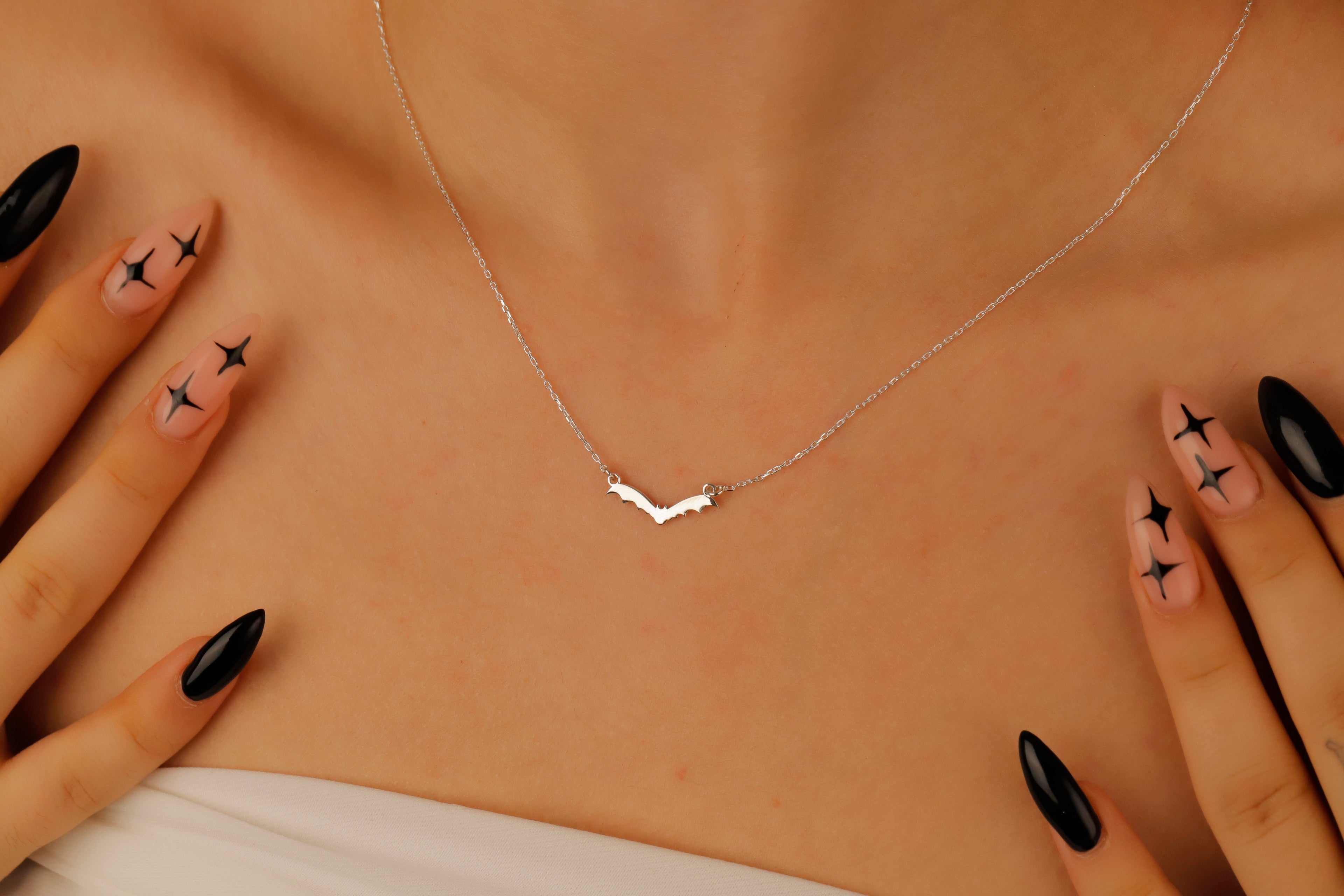 Batty Bling Halloween Tiny Bat Necklace - Spooky Charm for Fun Festivities