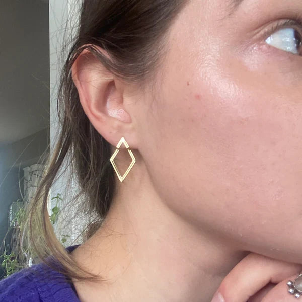 Elysian Rhombus Ear Jacket Earrings | Dazzling Geometric Design for Effortless Elegance