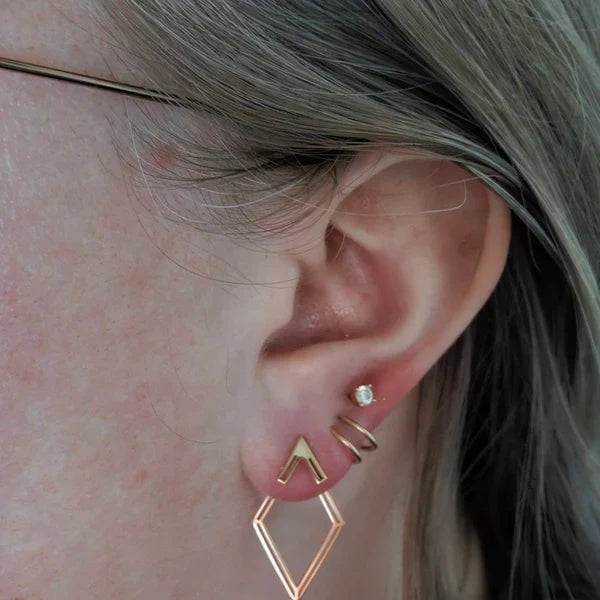 Elysian Rhombus Ear Jacket Earrings | Dazzling Geometric Design for Effortless Elegance