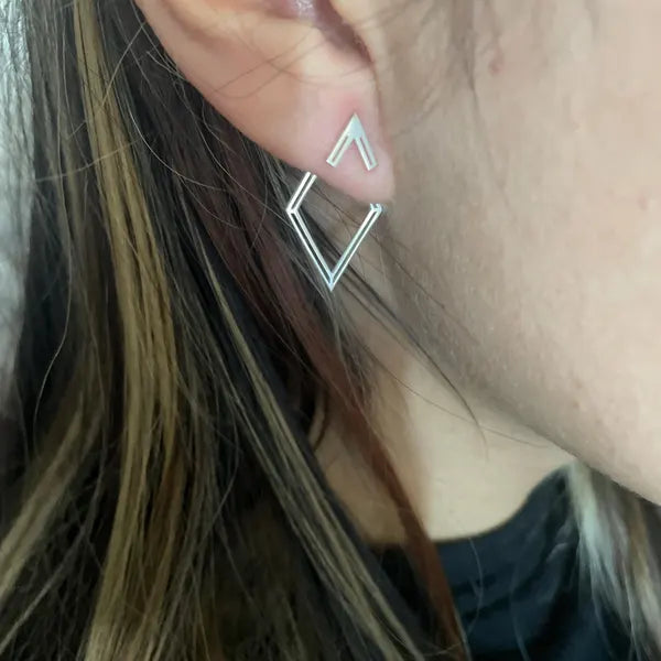 Elysian Rhombus Ear Jacket Earrings | Dazzling Geometric Design for Effortless Elegance