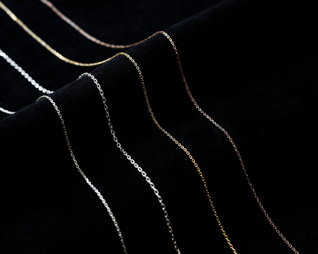Shimmering Sterling Silver & Rose Gold Chain - Dainty, Versatile, Customizable Lengths for Everyday Elegance