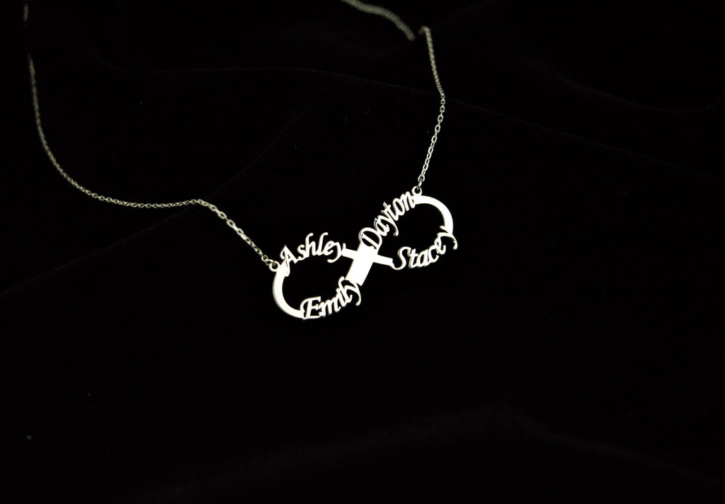 Personalized Infinity Name Necklace | Family Bonding in Silver & Gold | Cherish Your Loved Ones Forever