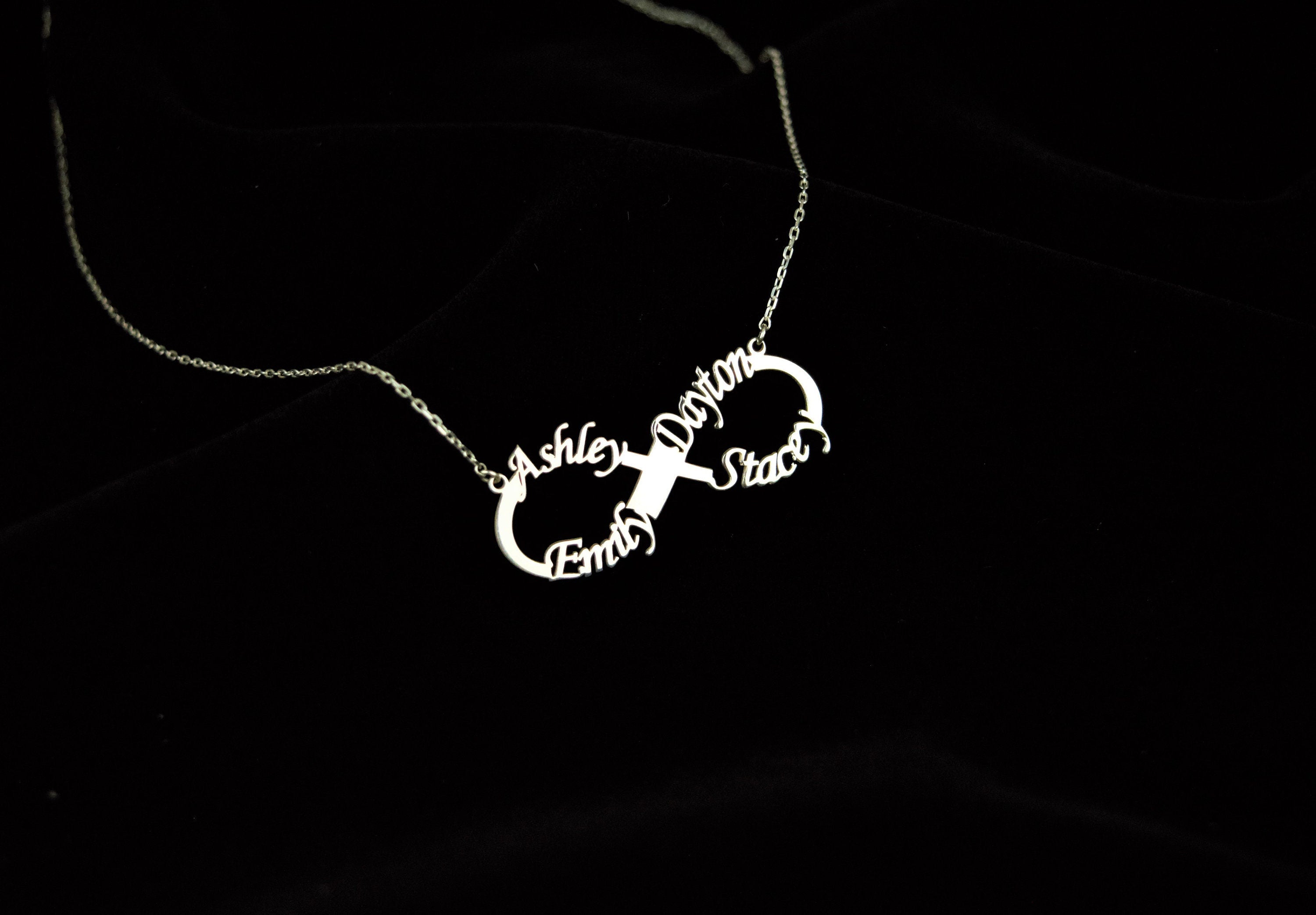 Personalized Infinity Name Necklace | Family Bonding in Silver & Gold | Cherish Your Loved Ones Forever