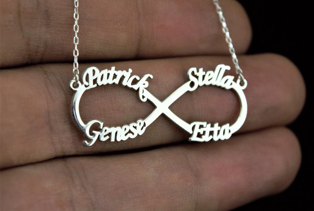 Personalized Infinity Name Necklace | Family Bonding in Silver & Gold | Cherish Your Loved Ones Forever
